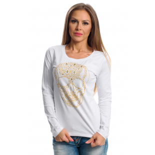 Блуза с дълъг ръкав и камъни