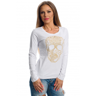 Блуза с дълъг ръкав и камъни